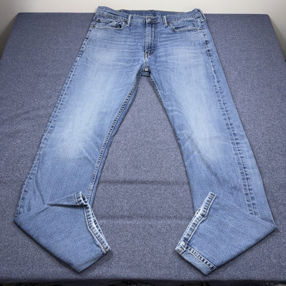 Levis 513 Jeans Mens 36x34 Blue Slim Straight Western Workwear Casual Rodeo